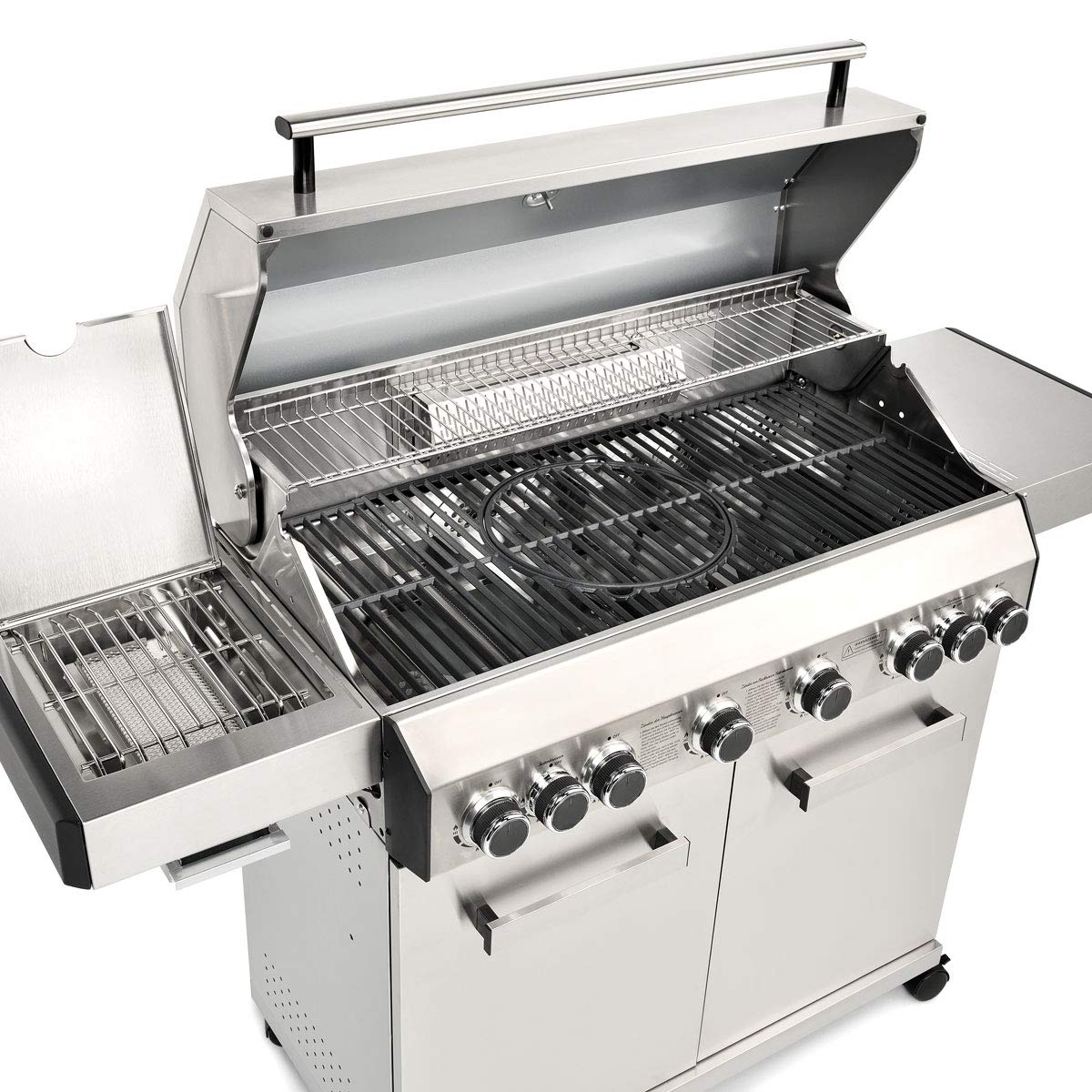 CosmoGrill Platinum Stainless Steel 8 Burner 6+2 Gas Barbecue Grill for Outdoor Cooking, High-Performance Garden Gas BBQ with Large Cooking Area and Built-in Thermometer