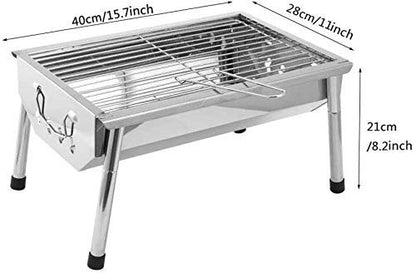 bbq grill, Barbecue Grill Barbecue Charcoal Grill Stainless Steel Portable BBQ Tool Kits for Outdoor Cooking Camping Hiking Picnic Patio Smokers