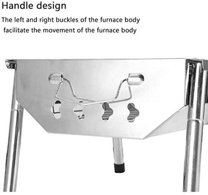 bbq grill, Barbecue Grill Barbecue Charcoal Grill Stainless Steel Portable BBQ Tool Kits for Outdoor Cooking Camping Hiking Picnic Patio Smokers