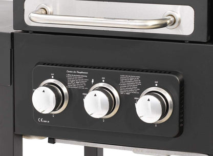 CosmoGrill Hybrid 4 Burner Barbecue DUO Dual Fuel BBQ 3+1 Gas Grill & Charcoal Smoker BBQ Grill, Built-in Thermometer, Warming Rack, Outdoor Portable Large Coal Barbecue for Home Garden Party Cooking