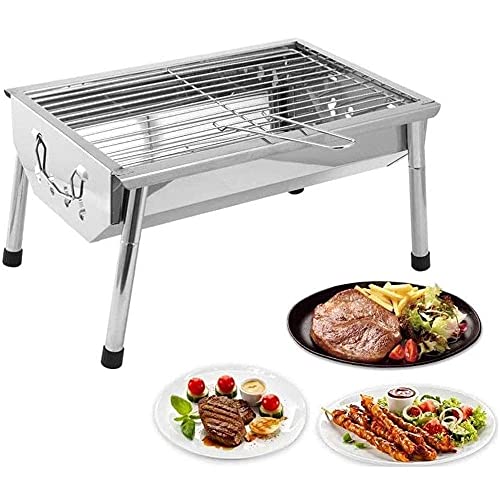 bbq grill, Barbecue Grill Barbecue Charcoal Grill Stainless Steel Portable BBQ Tool Kits for Outdoor Cooking Camping Hiking Picnic Patio Smokers