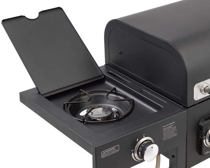 CosmoGrill Hybrid 4 Burner Barbecue DUO Dual Fuel BBQ 3+1 Gas Grill & Charcoal Smoker BBQ Grill, Built-in Thermometer, Warming Rack, Outdoor Portable Large Coal Barbecue for Home Garden Party Cooking