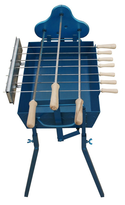 CyprusBBQ Traditional Greek Barbecue Set - Rotisserie Foukou Charcoal BBQ with Basting Brush