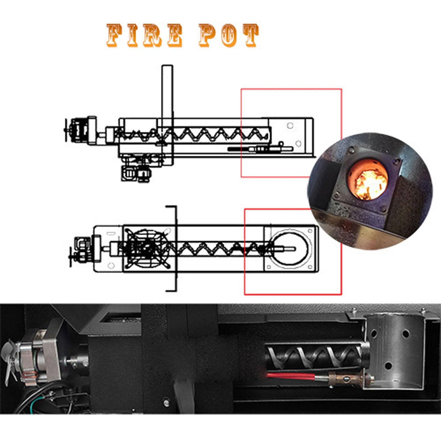 BBQ Pellet Smoker Hopper, DIY Intelligent Temperature Control Feeding Box, Pellet Pipe Feeder, Barbecue Grill Accessories Set for Grill, Smoke, Bake