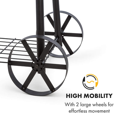 Klarstein Beef Brisket Smoker Grill - Charcoal Grill/Smoker , Stainless Steel Grill , Thermometer in Lid , Two Separate Grill Chambers , Simultaneous Smoking/Grilling , 2 Large Wheels , Black