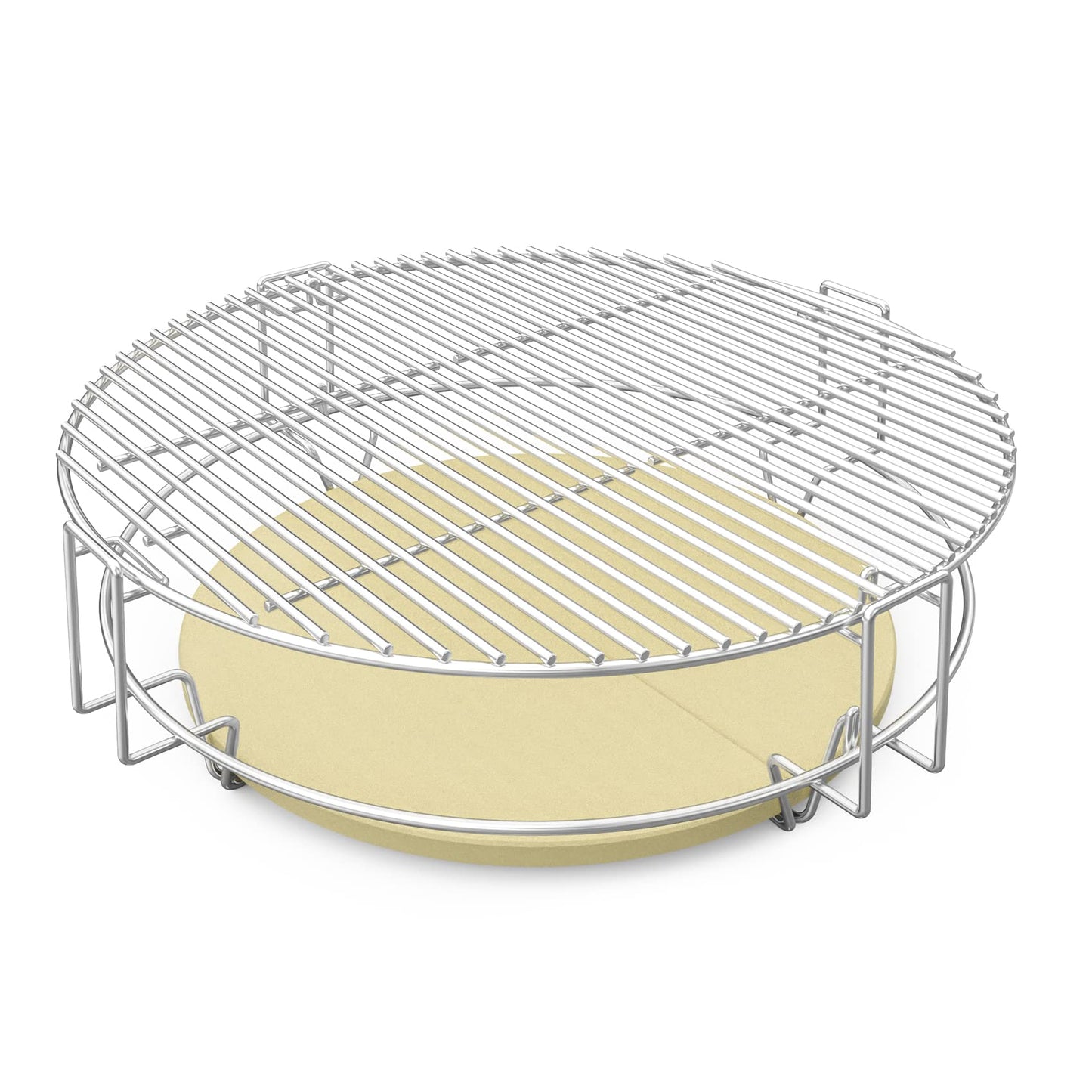 only fire BBQ Cooking Grate System Flexible Grilling Rack with Heat Deflector for Char-Griller AKORN Kamado Charcoal Grill & Smoker