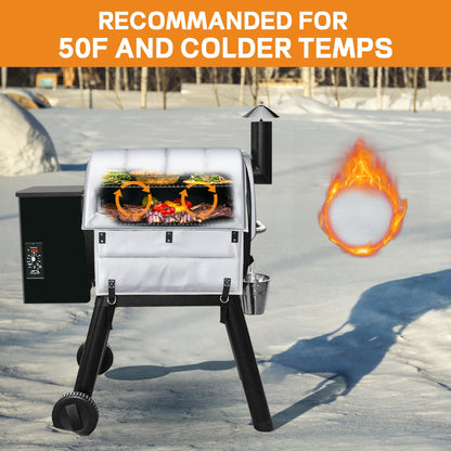 Insulation Blanket for Traeger Pro 22,Pro 575,Tailgater 20,Ironwood 650 and Lil' Tex Elite Wood Pellet Smoker Grill,BAC626 Pro 22/575 Insulation Blanket Grill Accessory for Winter Smoking,Silver